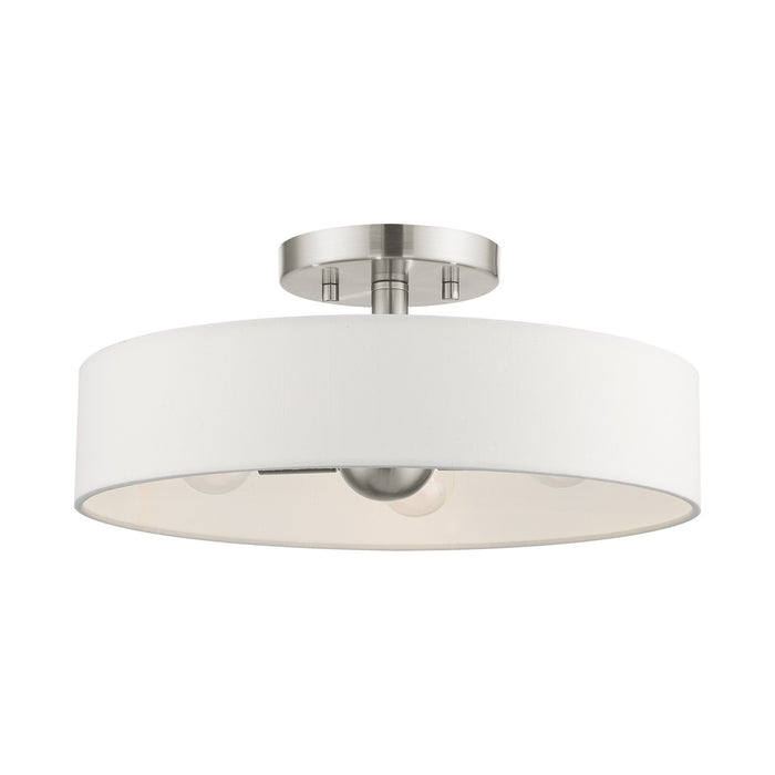 Livex Lighting 46927-91 Four Light Semi Flush Mount, Brushed Nickel