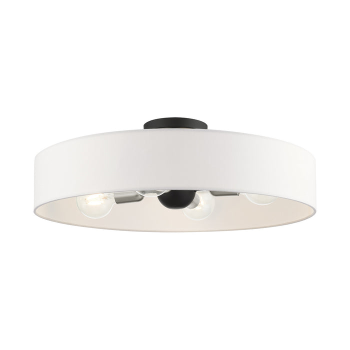 Livex Lighting 46928-04 Four Light Semi Flush Mount, Black w/ Brushed Nickels