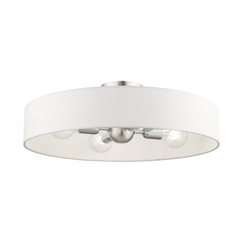 Livex Lighting 46928-91 Four Light Semi Flush Mount, Brushed Nickel