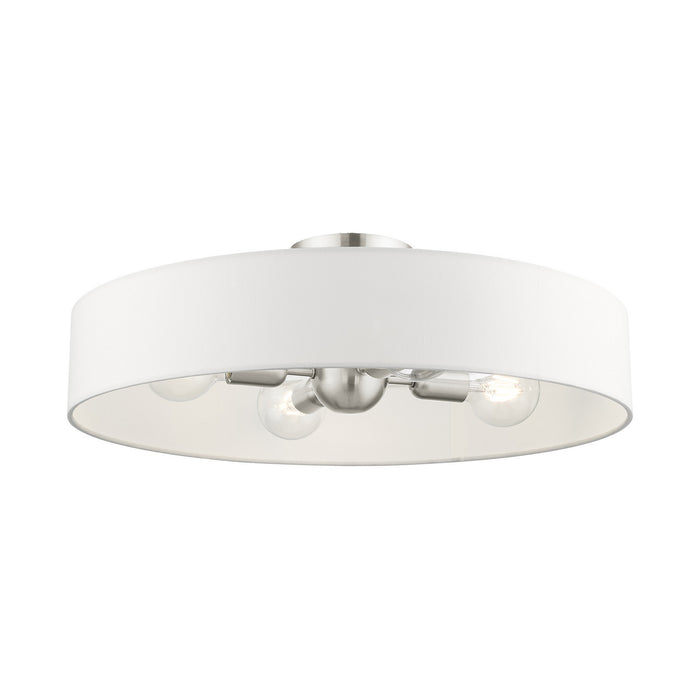 Livex Lighting 46928-91 Four Light Semi Flush Mount, Brushed Nickel