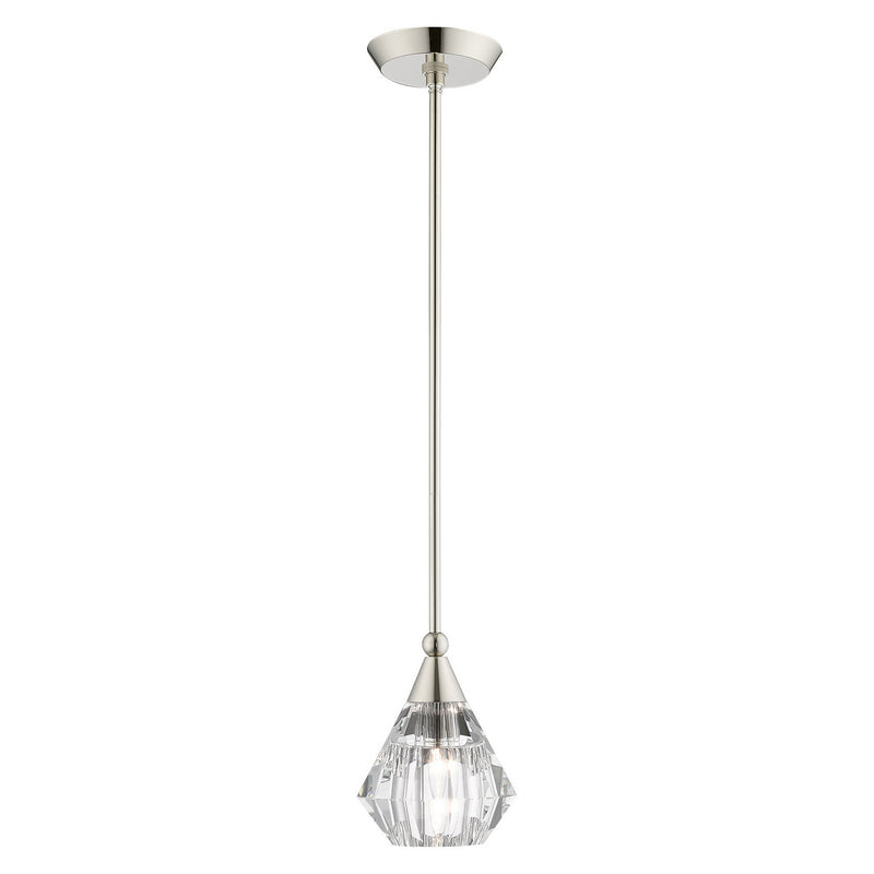 Livex Lighting 47071-35 One Light Pendant, Polished Nickel