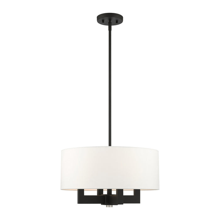 Livex Lighting 48784-04 Four Light Chandelier, Black w/ Brushed Nickels
