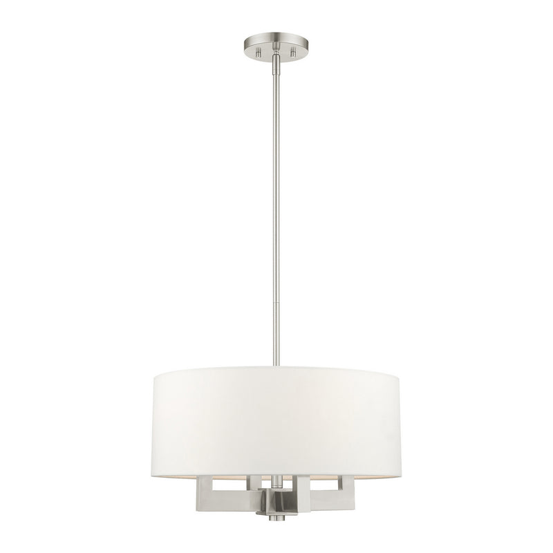 Livex Lighting 48784-91 Four Light Chandelier, Brushed Nickel
