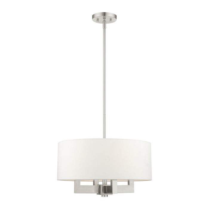 Livex Lighting 48784-91 Four Light Chandelier, Brushed Nickel