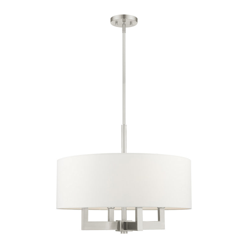 Livex Lighting 48786-91 Four Light Chandelier, Brushed Nickel