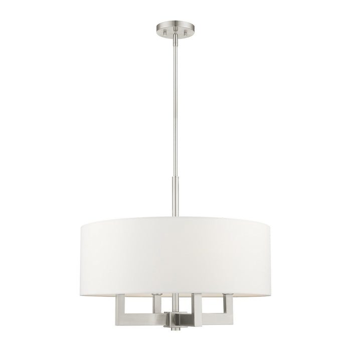Livex Lighting 48786-91 Four Light Chandelier, Brushed Nickel