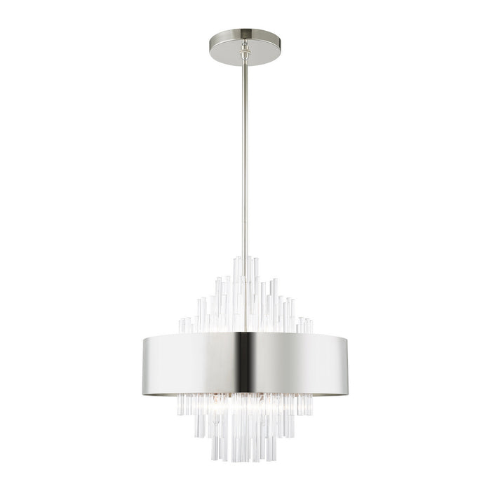 Livex Lighting 48874-35 Eight Light Chandelier, Polished Nickel