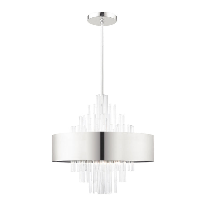 Livex Lighting 48876-35 Ten Light Chandelier, Polished Nickel