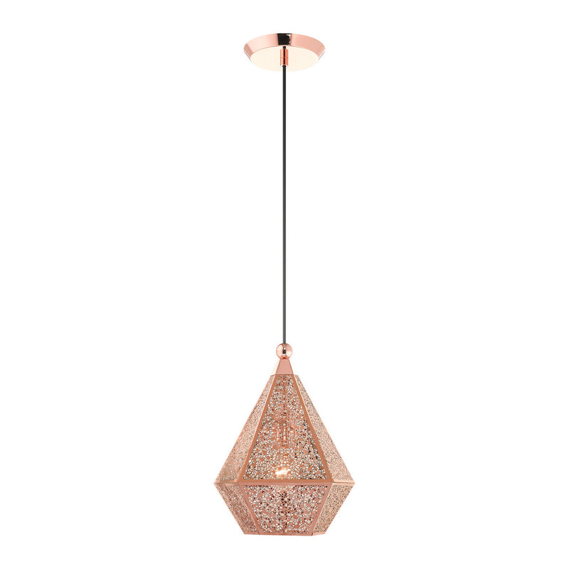 Livex Lighting 48921-86 One Light Pendant, Rose Gold