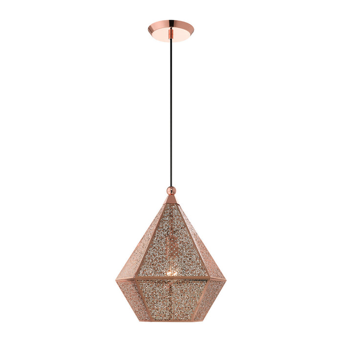Livex Lighting 48923-86 One Light Pendant, Rose Gold