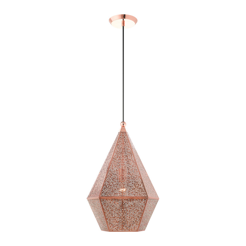 Livex Lighting 48924-86 One Light Pendant, Rose Gold