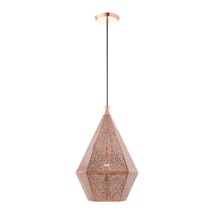 Livex Lighting 48924-86 One Light Pendant, Rose Gold