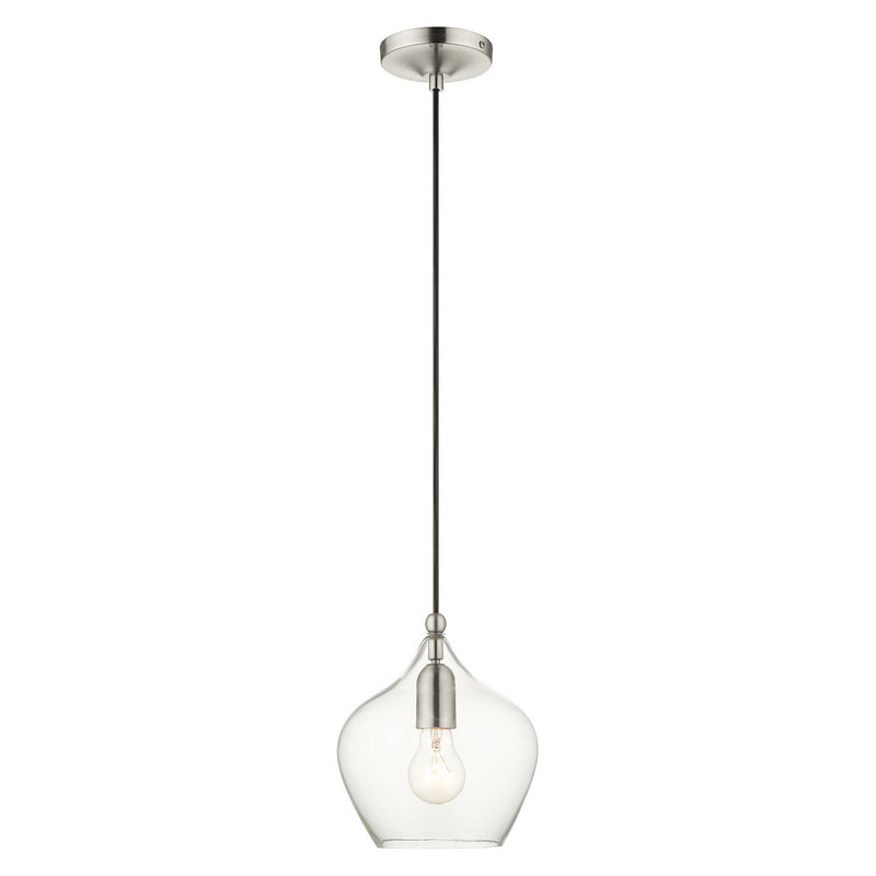 Livex Lighting 49088-91 One Light Pendant, Brushed Nickel