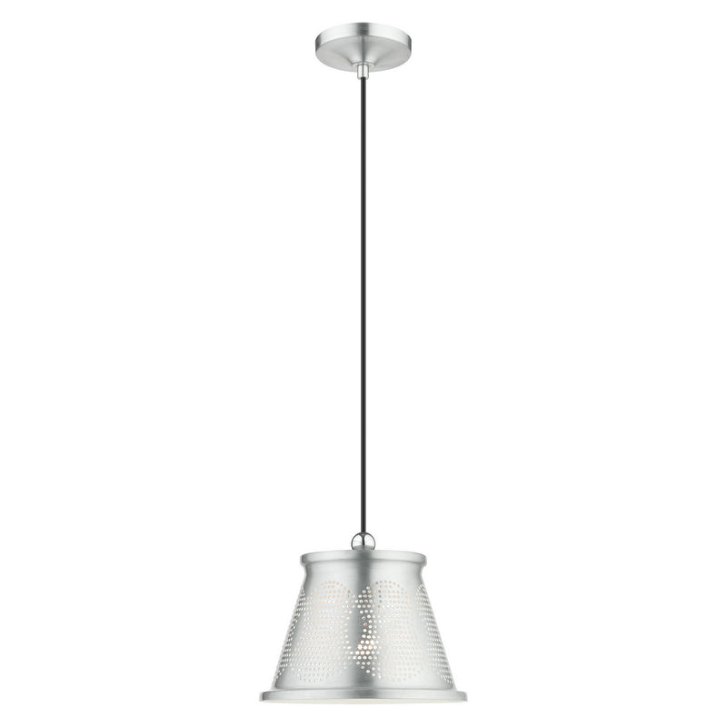 Livex Lighting 49096-66 One Light Pendant, Brushed Aluminum