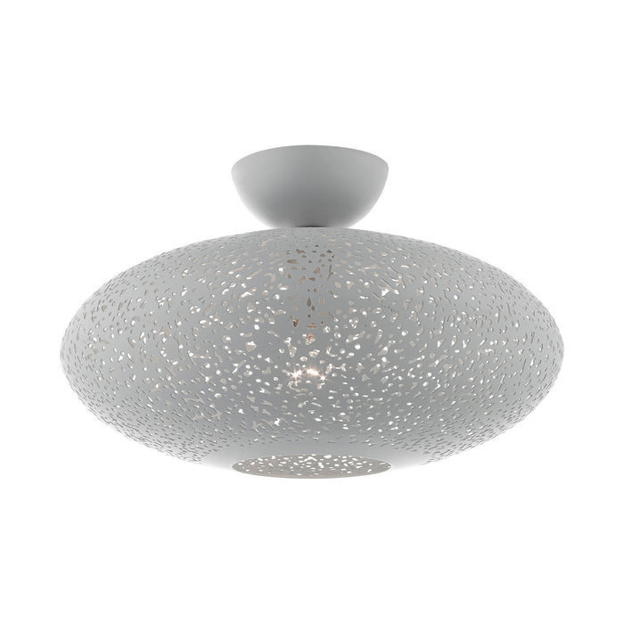 Livex Lighting 49183-80 One Light Semi Flush Mount, Nordic Gray w/ Brushed Nickels