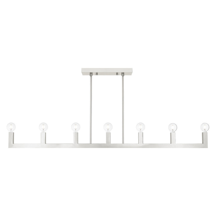Livex Lighting 49209-91 Seven Light Linear Chandelier, Brushed Nickel