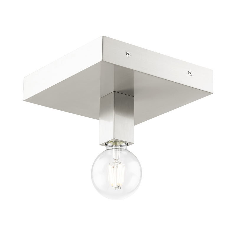 Livex Lighting 49210-91 One Light Flush Mount, Brushed Nickel