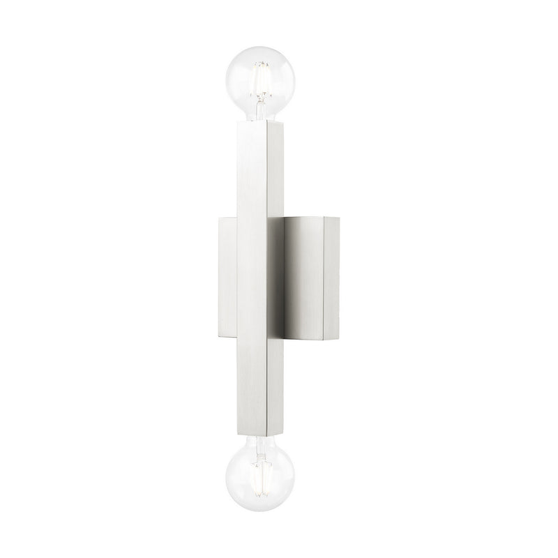 Livex Lighting 49212-91 Two Light Wall Sconce, Brushed Nickel