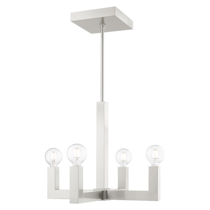 Livex Lighting 49214-91 Four Light Chandelier, Brushed Nickel