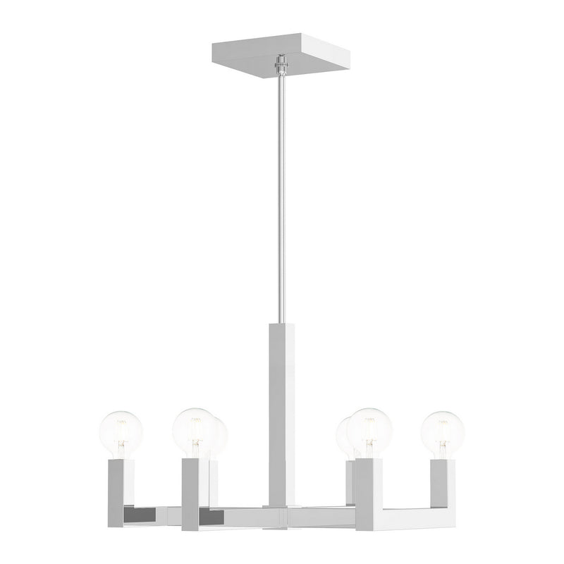 Livex Lighting 49216-05 Six Light Chandelier, Polished Chrome