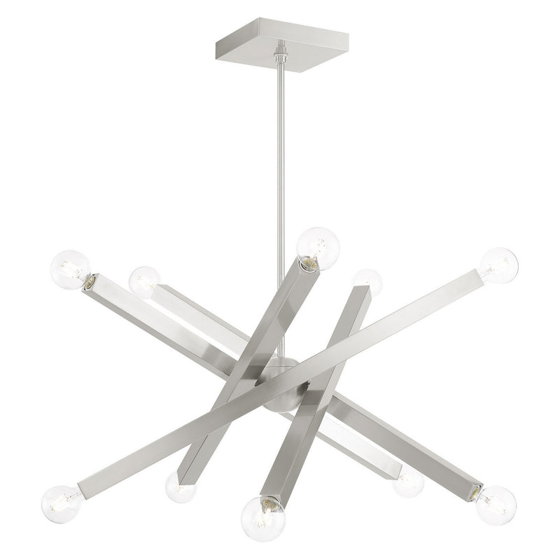 Livex Lighting 49227-91 Ten Light Chandelier, Brushed Nickel