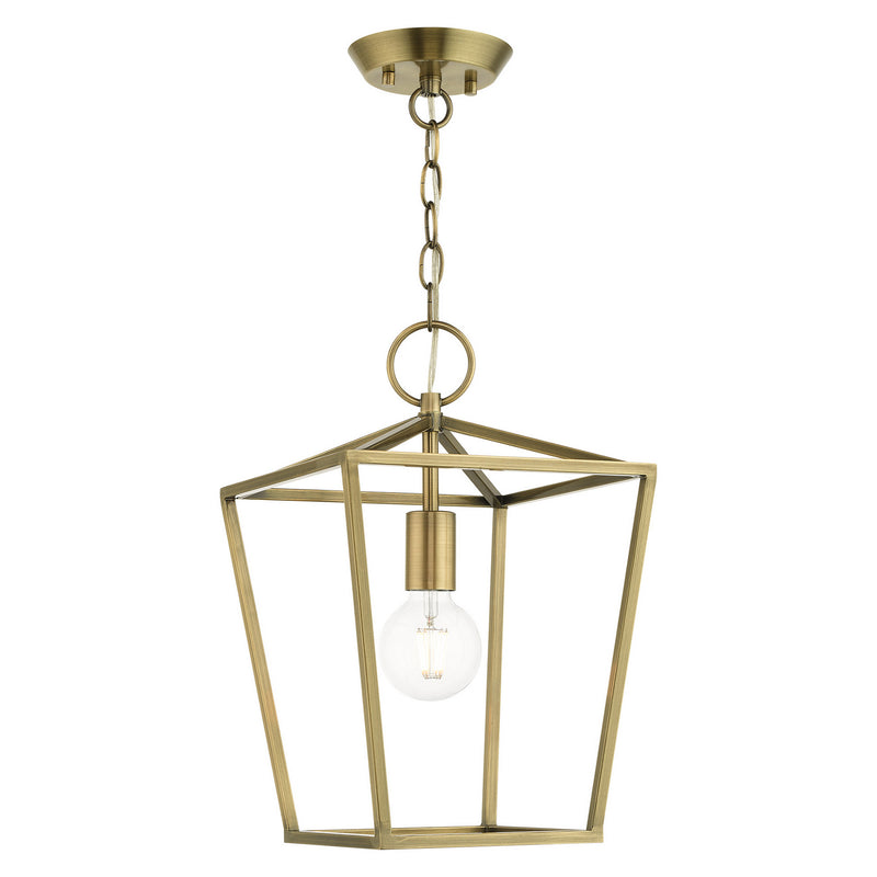 Livex Lighting 49432-01 One Light Convertible Semi Flush/Lantern, Antique Brass