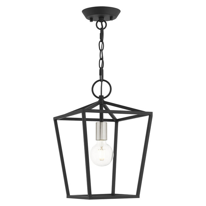 Livex Lighting 49432-04 One Light Convertible Semi Flush/Lantern, Black w/ Brushed Nickels