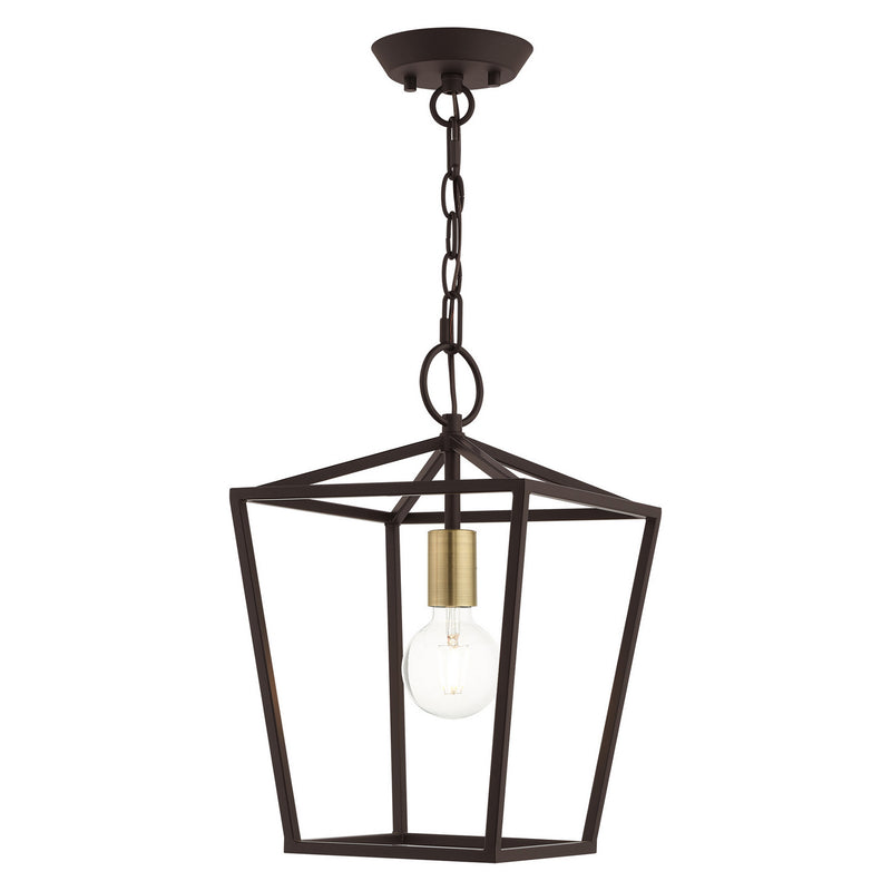 Livex Lighting 49432-07 One Light Convertible Semi Flush/Lantern, Bronze