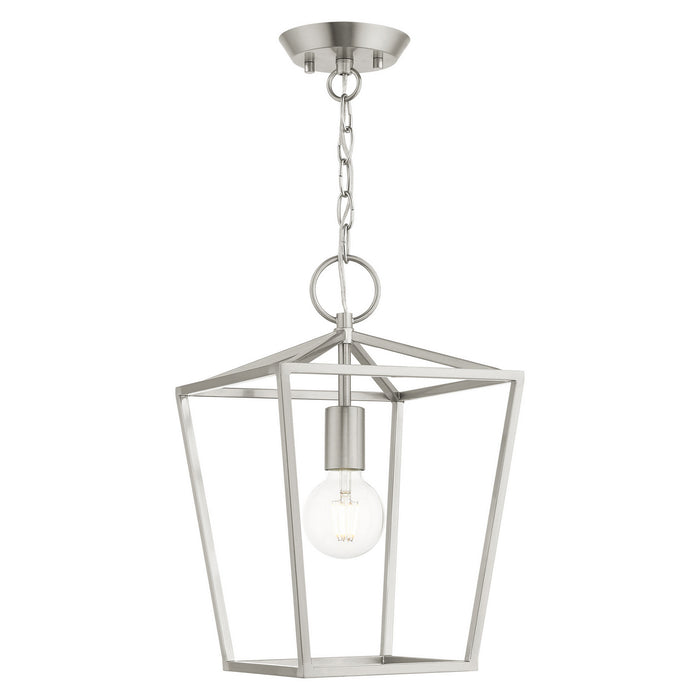 Livex Lighting 49432-91 One Light Convertible Semi Flush/Lantern, Brushed Nickel