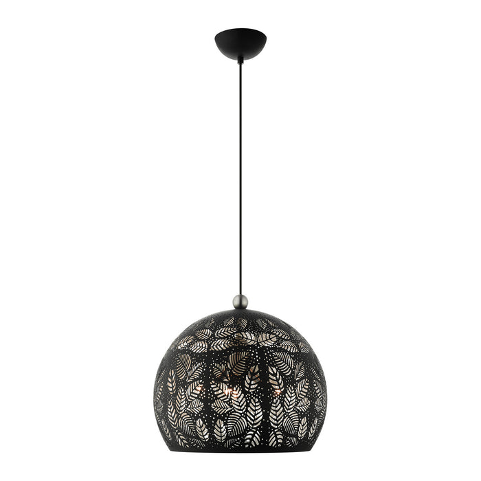 Livex Lighting 49543-04 Three Light Pendant, Black w/ Brushed Nickels