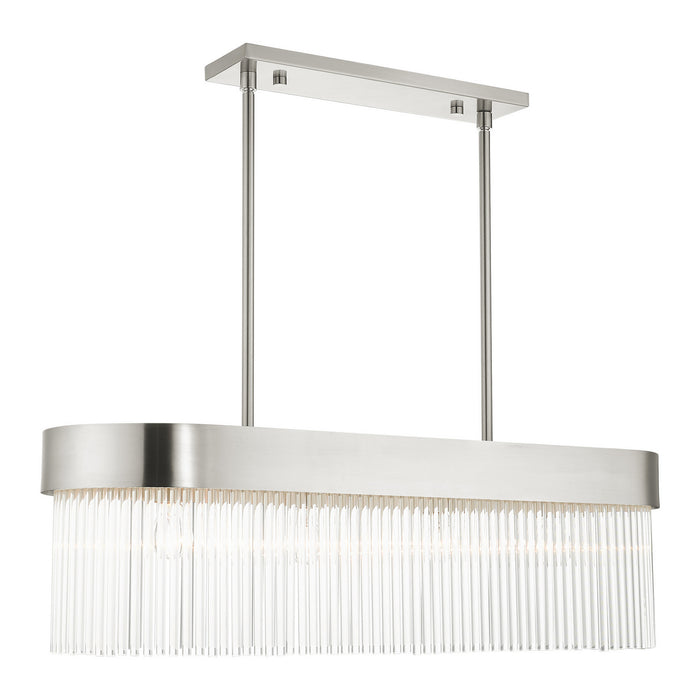 Livex Lighting 49826-91 Four Light Chandelier, Brushed Nickel