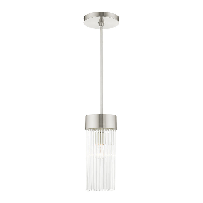 Livex Lighting 49829-91 One Light Pendant, Brushed Nickel
