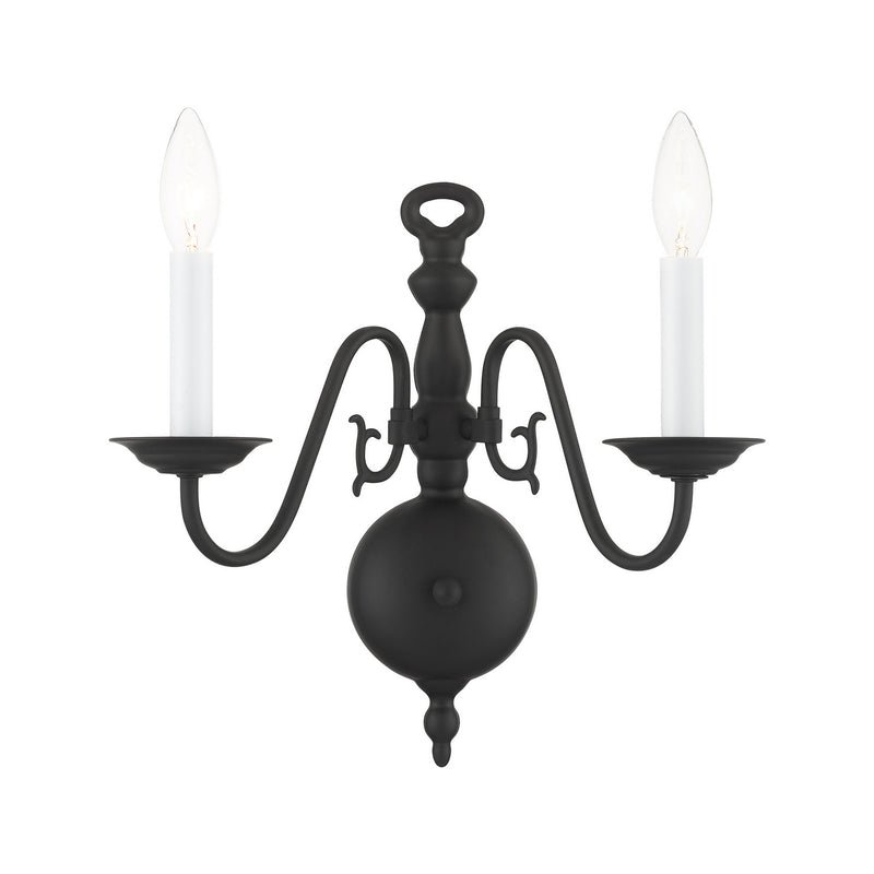 Livex Lighting 5002-04 Two Light Wall Sconce, Black