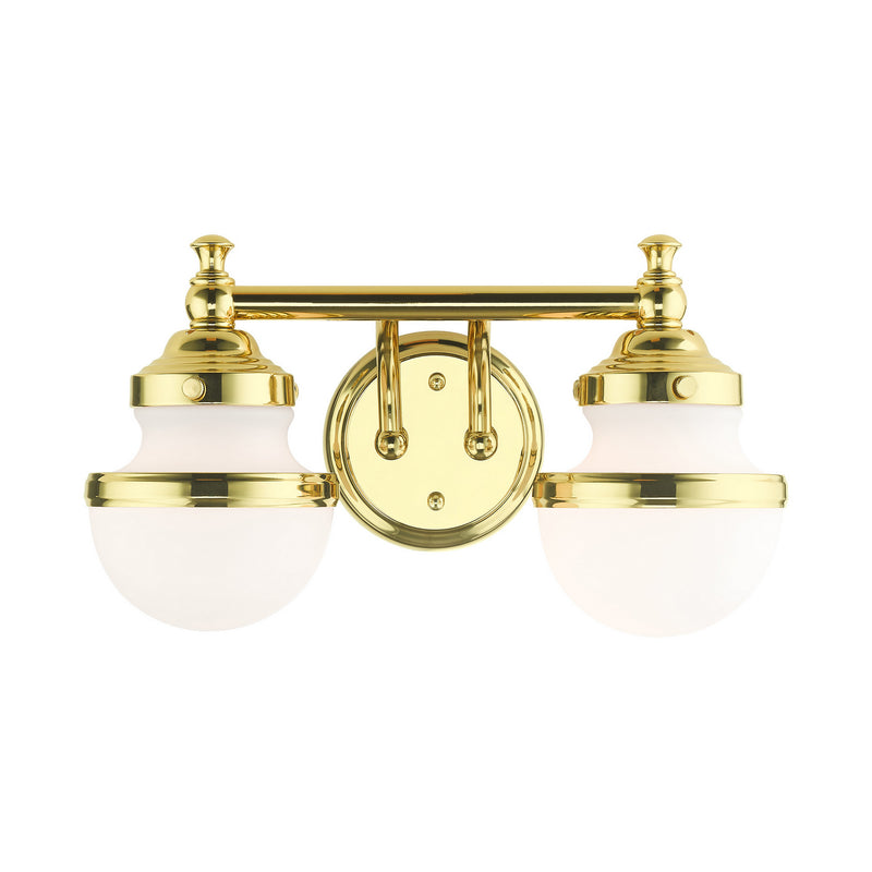 Livex Lighting 5712-02 Two Light Vanity, Polished Brass