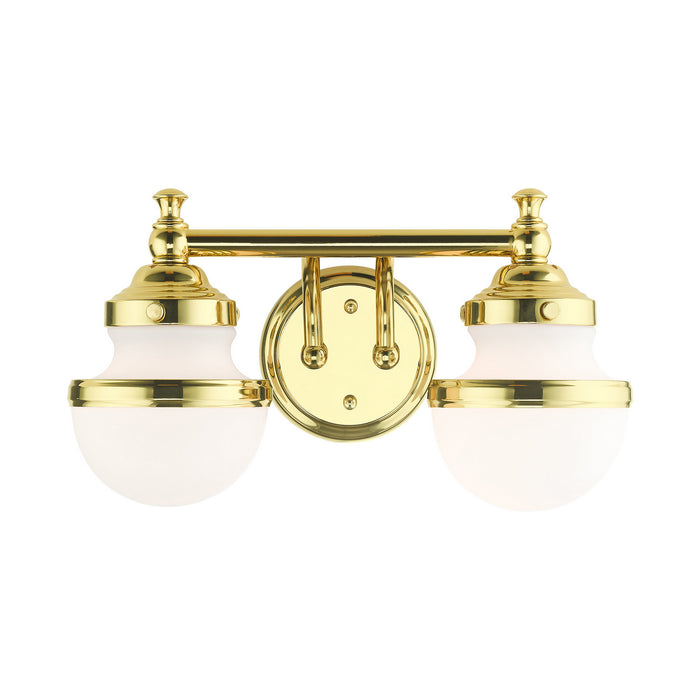 Livex Lighting 5712-02 Two Light Vanity, Polished Brass