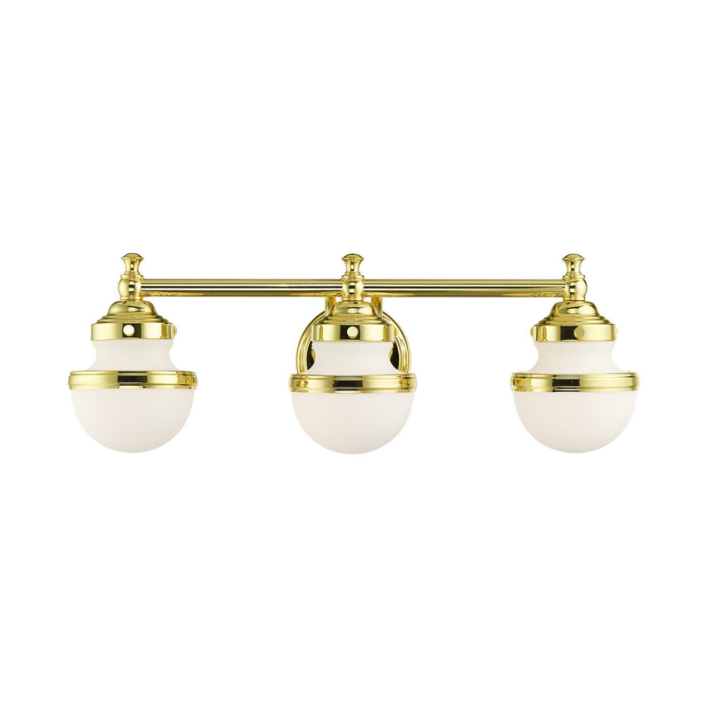 Livex Lighting 5713-02 Three Light Vanity, Polished Brass
