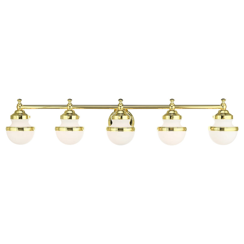 Livex Lighting 5715-02 Five Light Vanity, Polished Brass