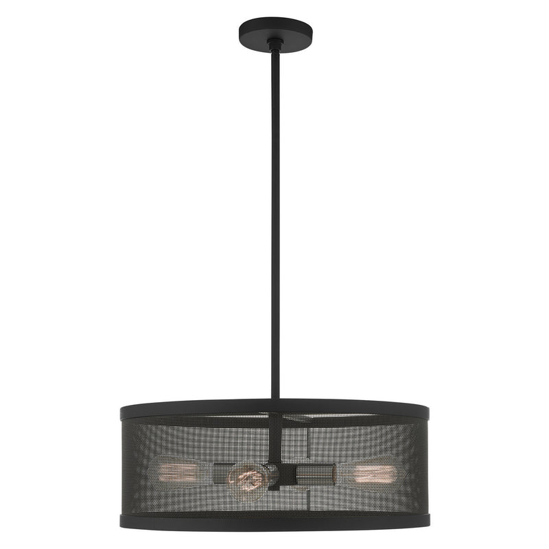 Livex Lighting 46214-04 Four Light Chandelier, Black w/ Brushed Nickels