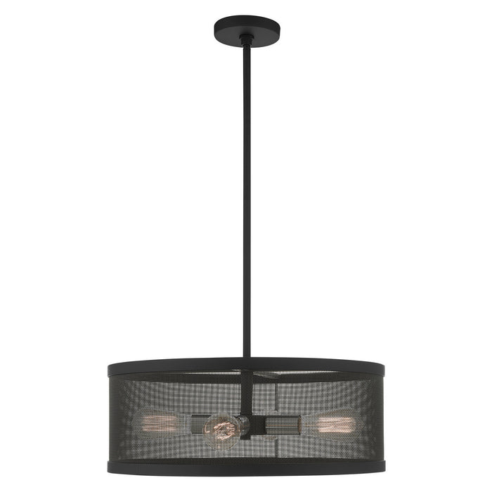 Livex Lighting 46214-04 Four Light Chandelier, Black w/ Brushed Nickels