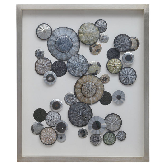 Uttermost 04227 Shadow Box, Silver, Charcoal, Rust, Blue, And Green