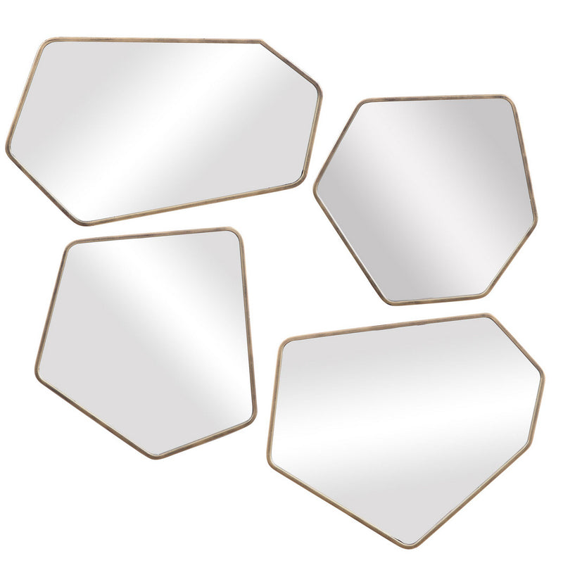 Uttermost 09616 Mirror, Set Of 4, Aged Gold