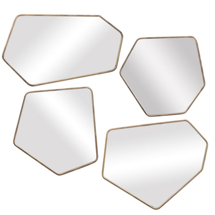 Uttermost 09616 Mirror, Set Of 4, Aged Gold