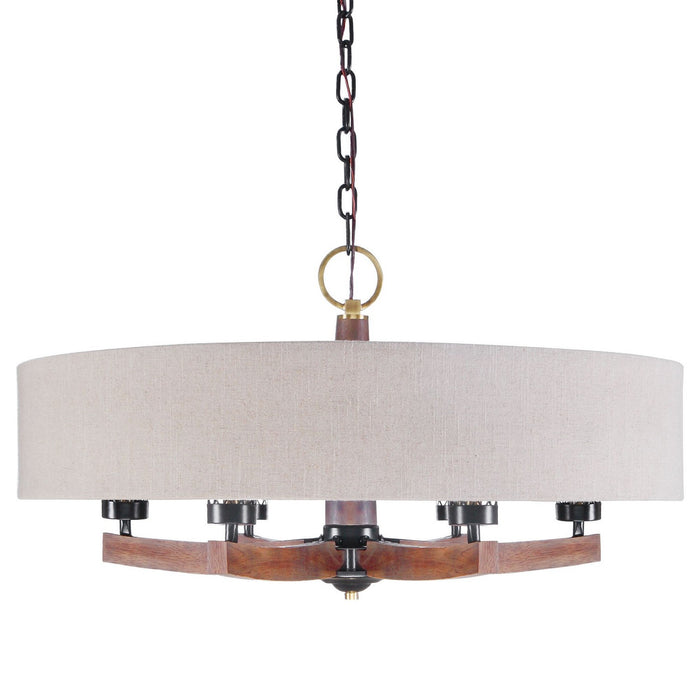 Uttermost 21331 Six Light Chandelier, Dark Bronze & Antique Brass