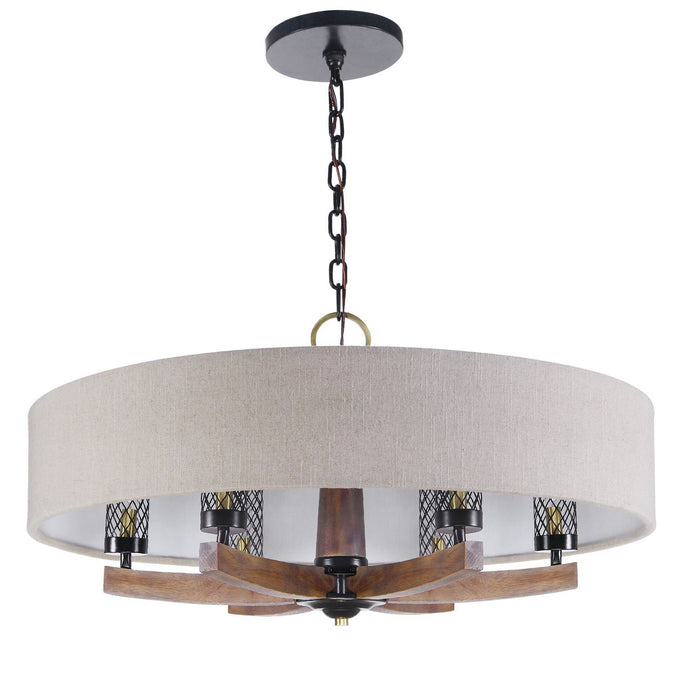 Uttermost 21331 Six Light Chandelier, Dark Bronze & Antique Brass