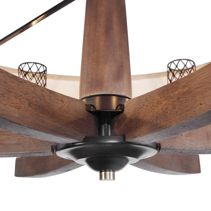 Uttermost 21331 Six Light Chandelier, Dark Bronze & Antique Brass