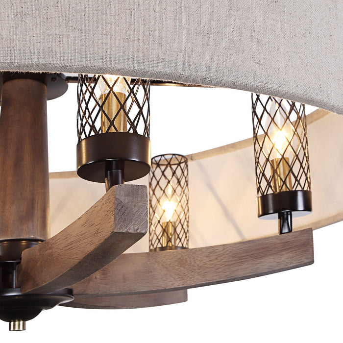 Uttermost 21331 Six Light Chandelier, Dark Bronze & Antique Brass