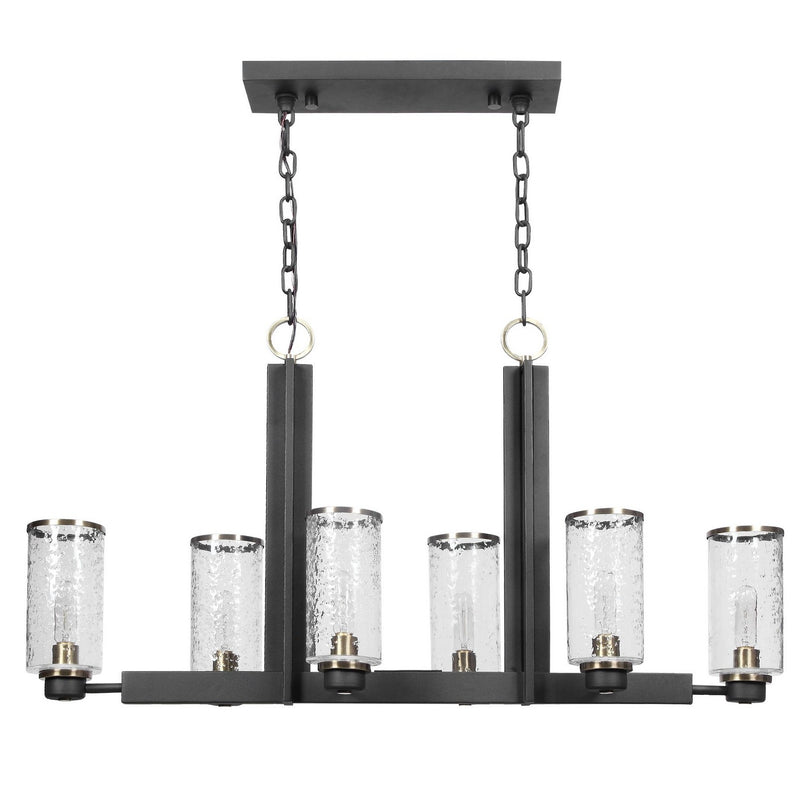Uttermost 21333 Six Light Island Pendant, Black & Antique Brass