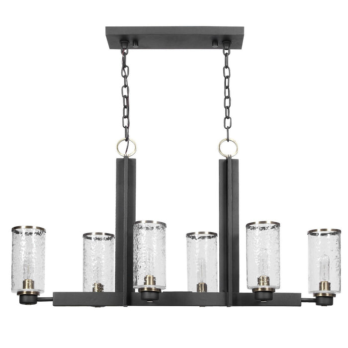 Uttermost 21333 Six Light Island Pendant, Black & Antique Brass
