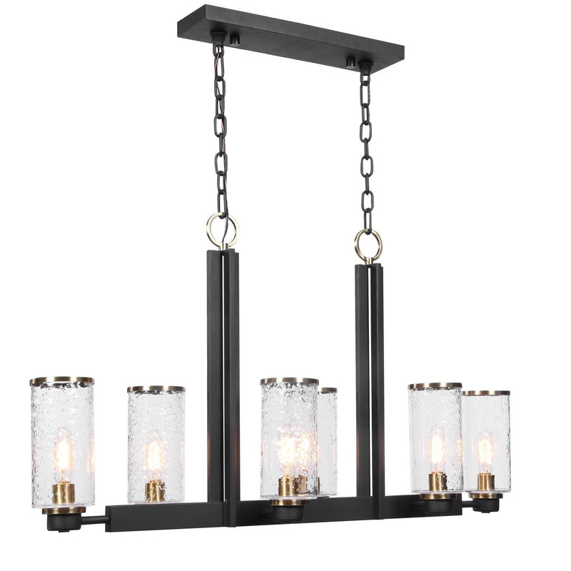 Uttermost 21333 Six Light Island Pendant, Black & Antique Brass