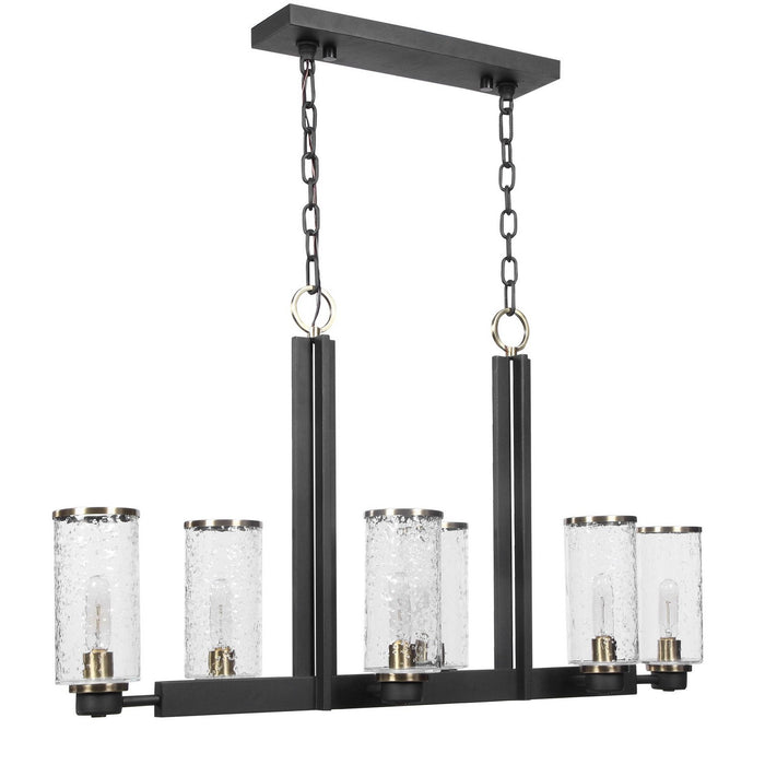 Uttermost 21333 Six Light Island Pendant, Black & Antique Brass